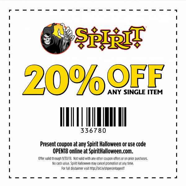 Spirit Halloween 20 Off Coupon 2025