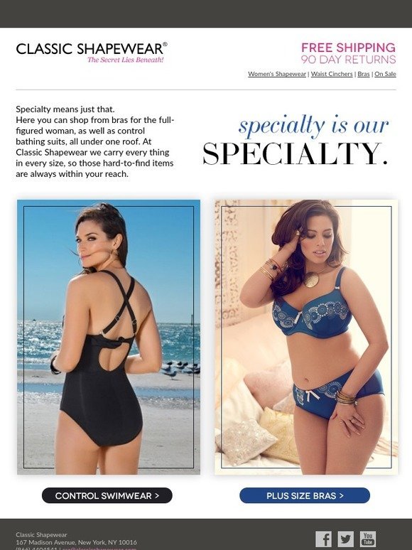 Classic Shapewear: Classic Shapewear carries your size!