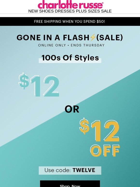 Charlotte Russe 12 Flash Sale Shop It Up Milled