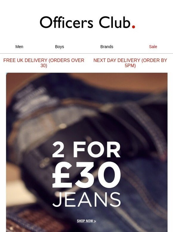 Get Autumn ready with 2 pairs of Jeans for Just £30. 