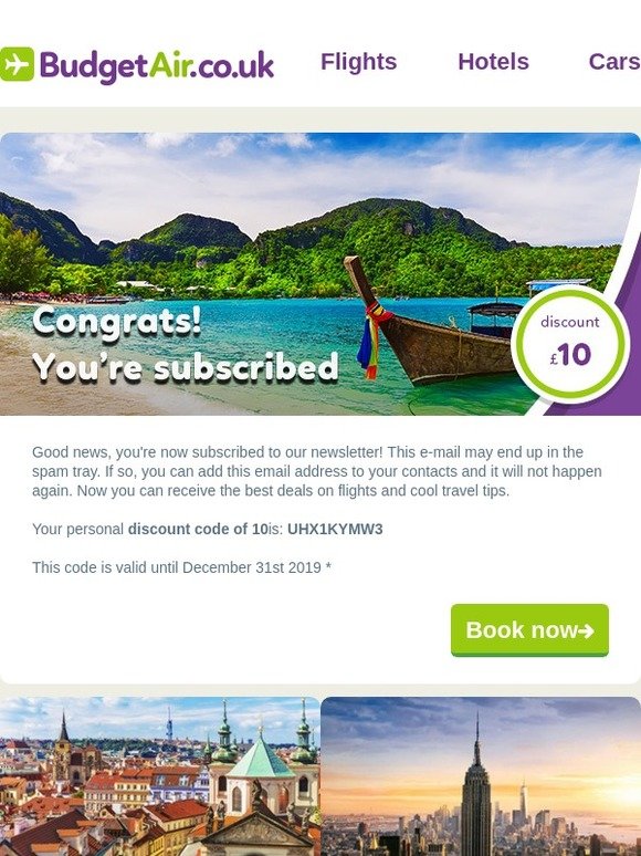 Good news, you subscribed to our newsletter