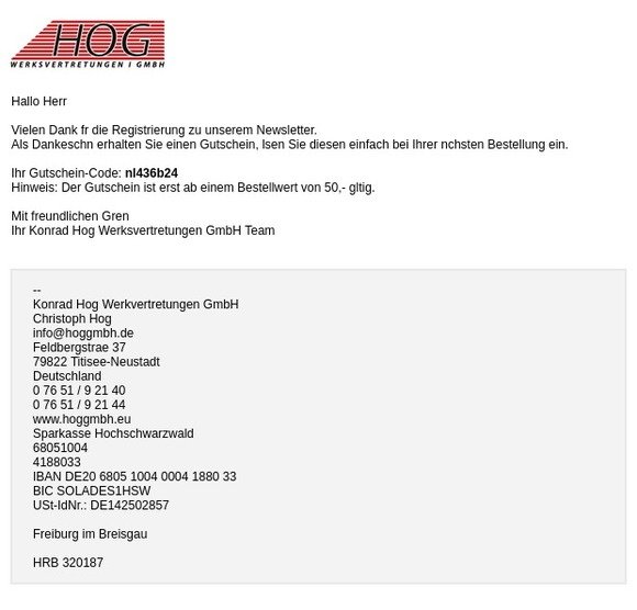 Gutschein - Konrad Hog Werksvertretungen GmbH