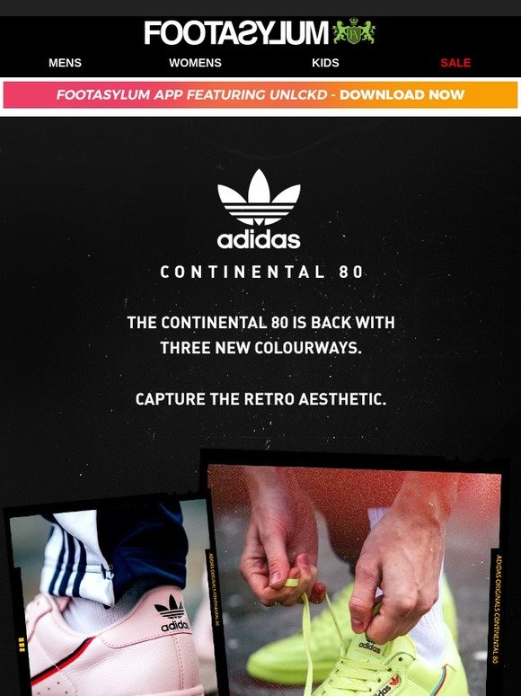 adidas continental 80 footasylum