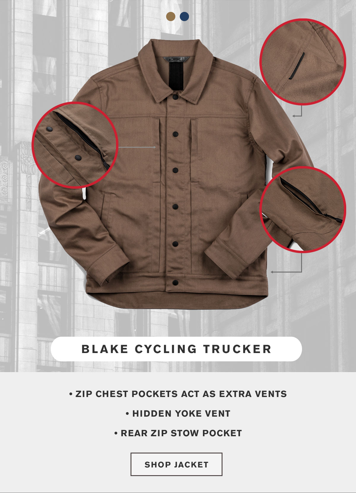 Blake cycling shop trucker jacket