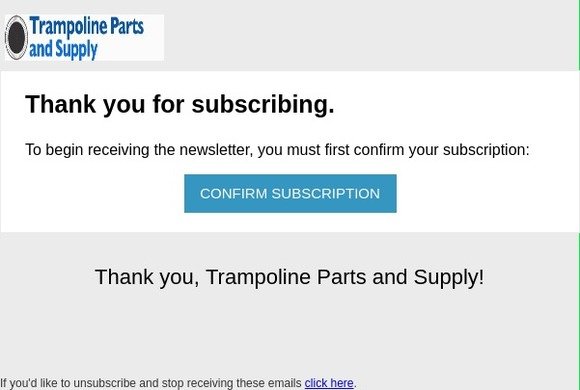 Newsletter subscription confirmation