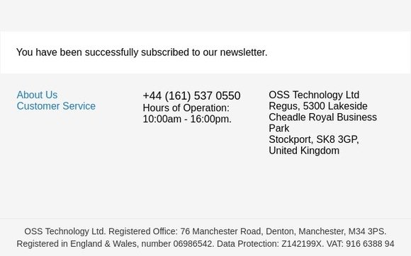 Newsletter subscription success