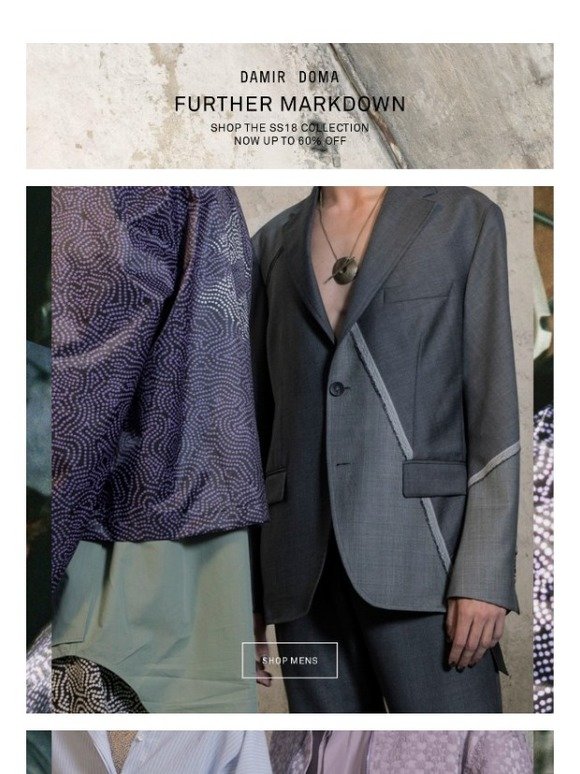 DAMIR DOMA SS18 COLLECTION - UP TO 60% OFF