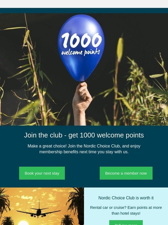 Get 1000 welcome points