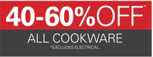 40-60% off all cookware