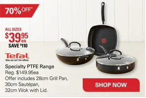 Speciality tefal cookware