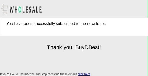 Newsletter subscription success