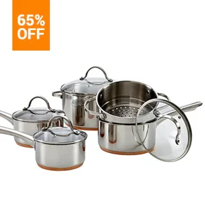 5pc Luminous Copper Base Stainless Steel Cookset