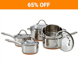 5pc Luminous Copper Base Stainless Steel Cookset