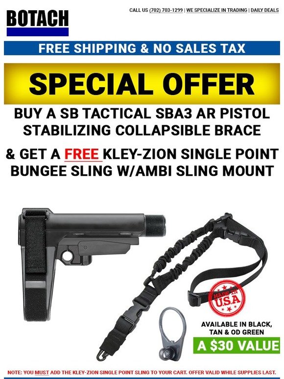 Botach: Special Offer - SB Tactical SBA3 Pistol Stabilizing Brace w ...