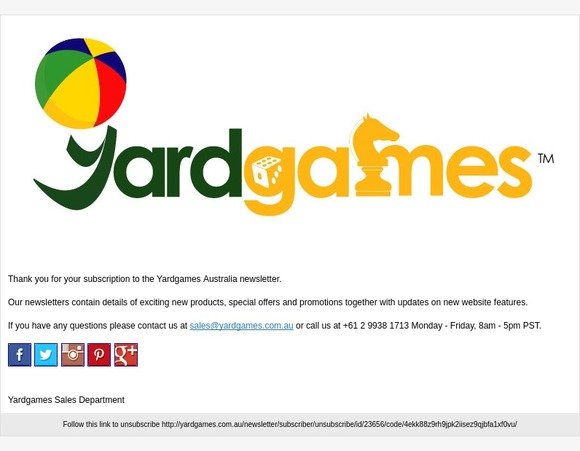 Newsletter subscription success