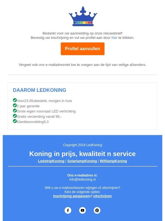 Welkom bij de LedKoning nieuwsbrief