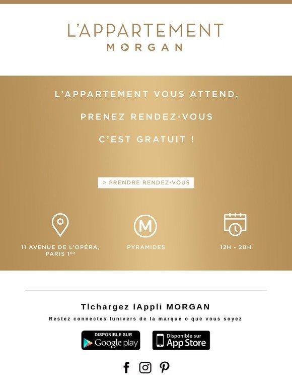 Prenez RDV gratuitement à l'appartement Morgan !
