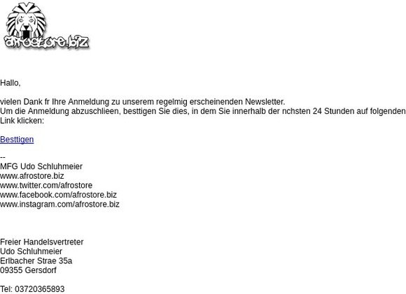 Bitte bestätigen Sie Ihre Newsletter-Anmeldung