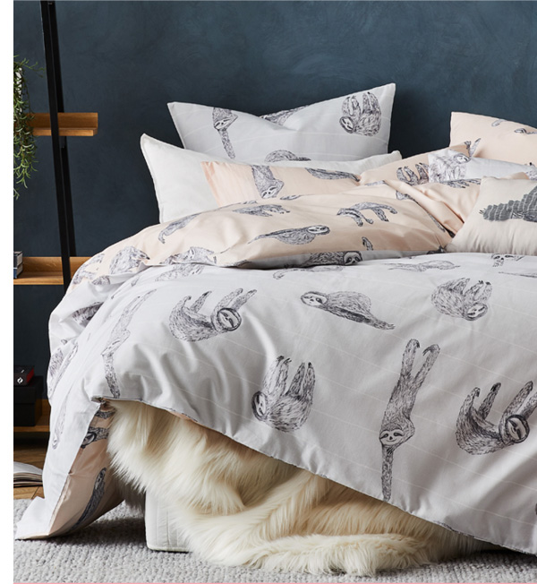 adairs sloth bedding