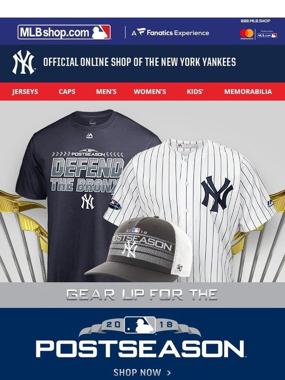 Shop MLB.com: Yankees Are Postseason Bound! Gear Up for October Baseball