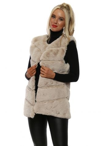 Beige Faux Fur Gilet
