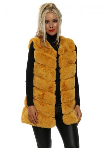 Mustard Layers Faux Fur Gilet