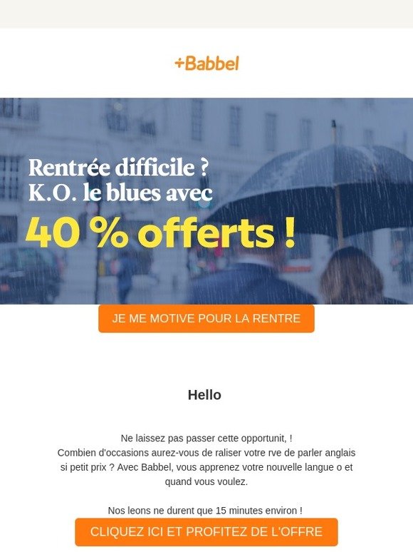 L'offre spéciale rentrée va disparaître – plus que 48 h