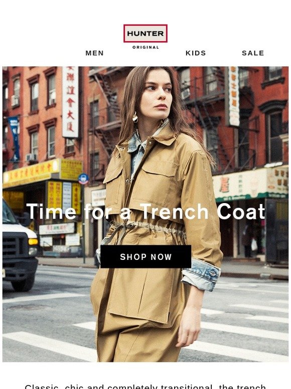 hunter refined trench coat