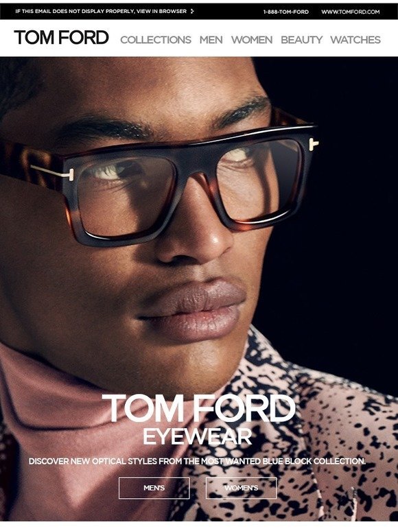Tom Ford: TOM FORD EYEWEAR | BLUE BLOCK COLLECTION | Milled