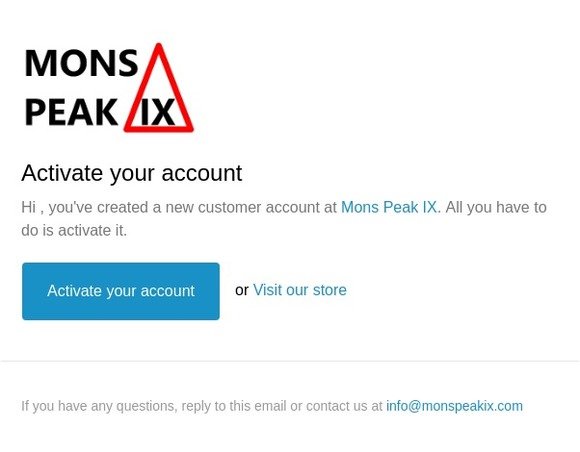 Customer account activation