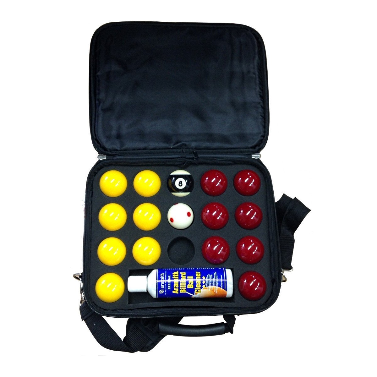 Image of Super Aramith Pro Cup 8-Ball Pool Balls and Case - 2" (51mm)