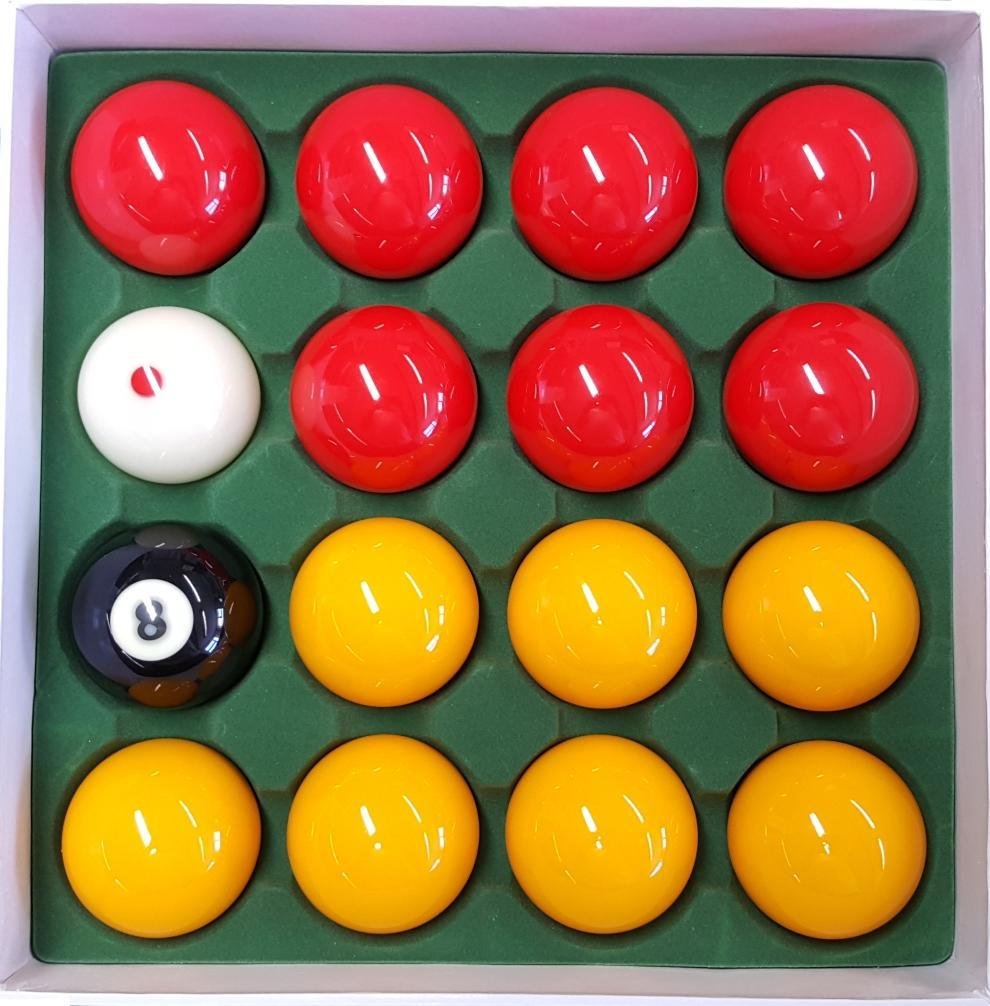 Image of Cyclop 2" Professional English Pool Balls - Red and Yellow