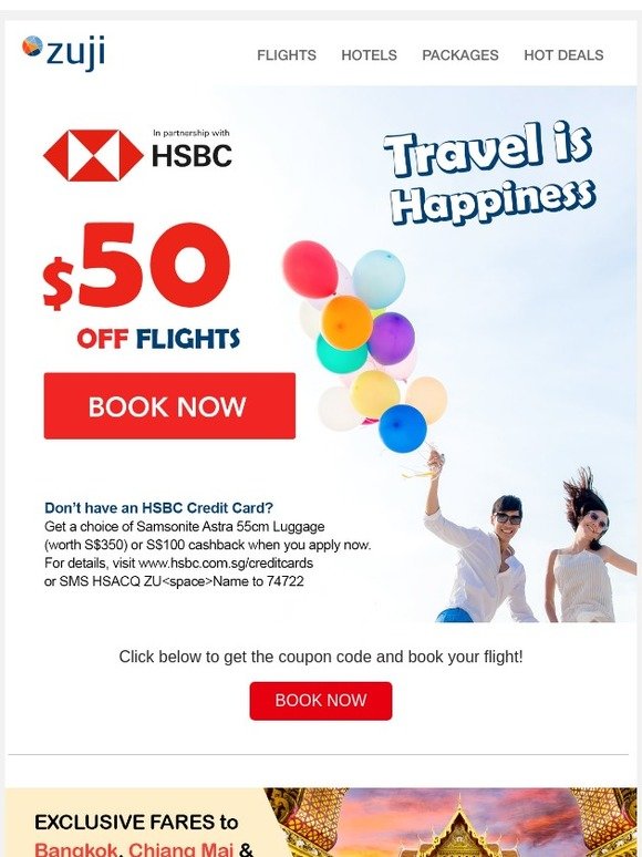 $50 OFF flights, limited time offer!