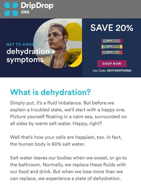 DripDrop: Take 20% off + Get to Know Dehydration Symptoms and Causes ...
