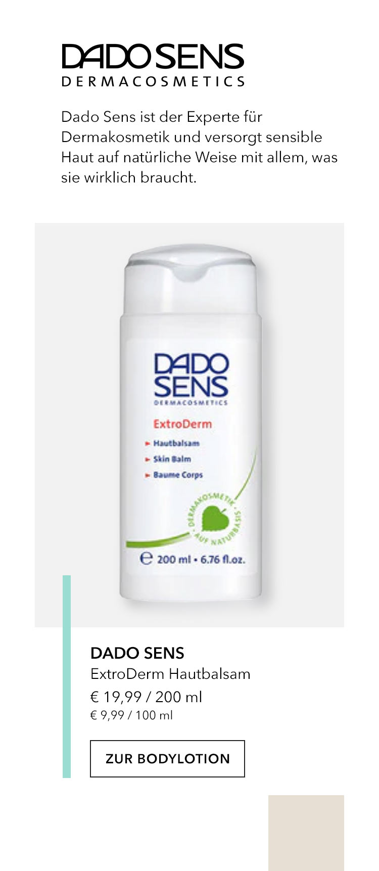 Dado Sens ExtroDerm Hautbalsam