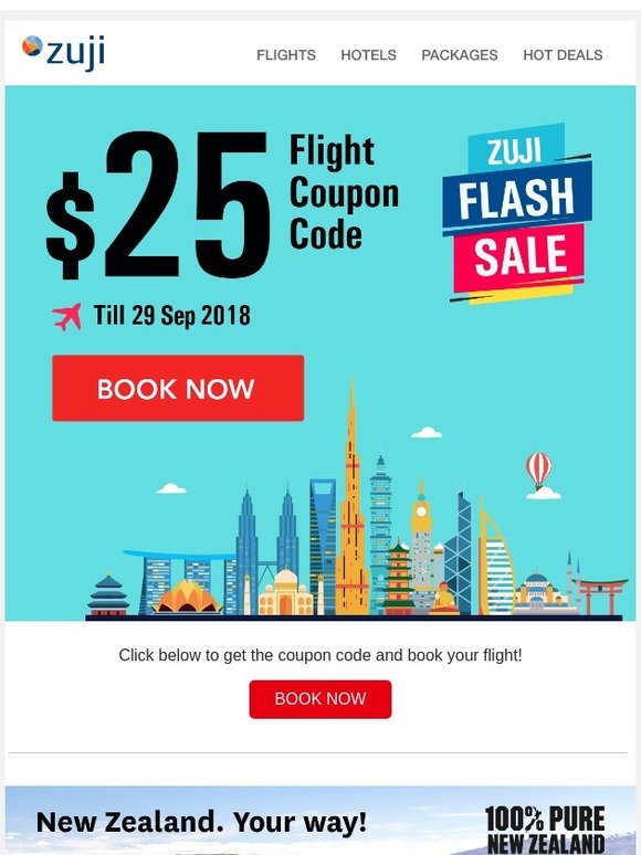 Flash Sale - Additional $25 OFF flights