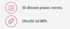 Bezpieczne zakupy, Dostawa od 0 zł, 30 dniowe prawo zwrotu, Obniżki do 80%