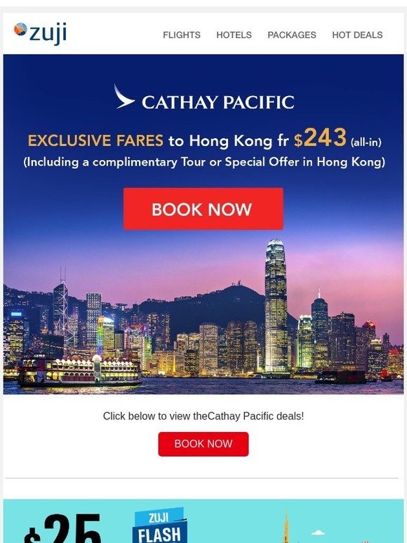 All-in Hong Kong flights plus tour at $243!