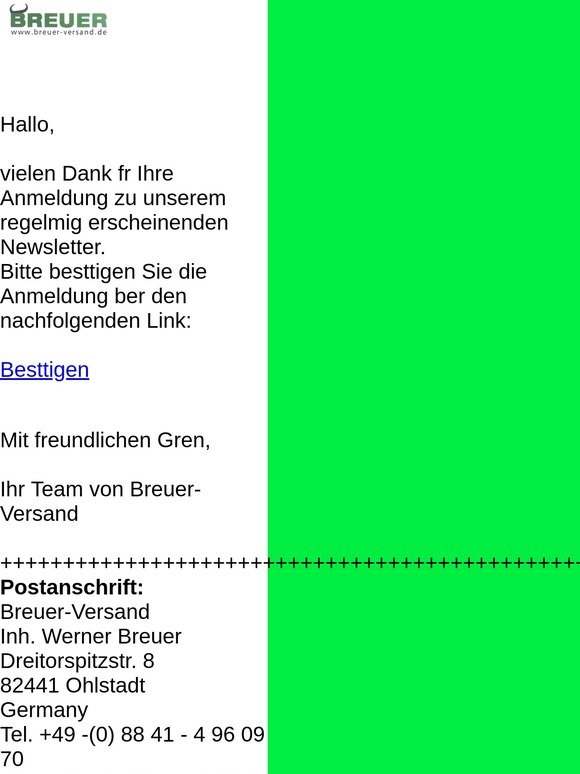 Bitte bestätigen Sie Ihre Newsletter-Anmeldung