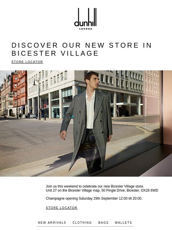 Alfred Dunhill Discover our new store in Bicester Village Milled