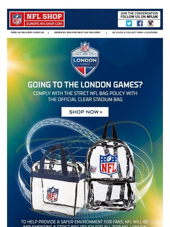 NFL Europe Shop: Going to the London Get your Bag here! | Milled