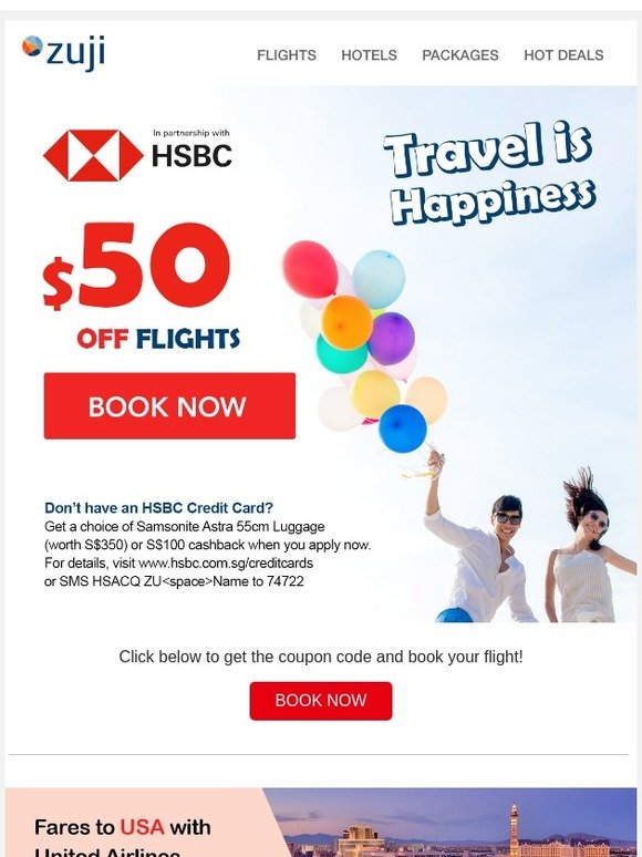 FINAL CALL - $50 OFF flights!
