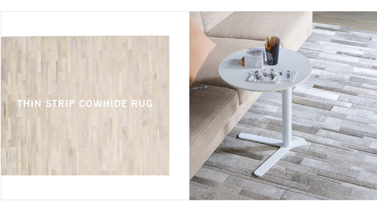 THIN STRIP COWHIDE RUG 