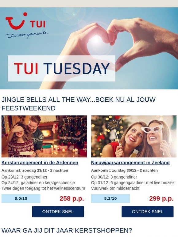 Kerstshoppen vanaf € 68 p.p.