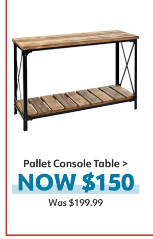 heather wood pallet console table