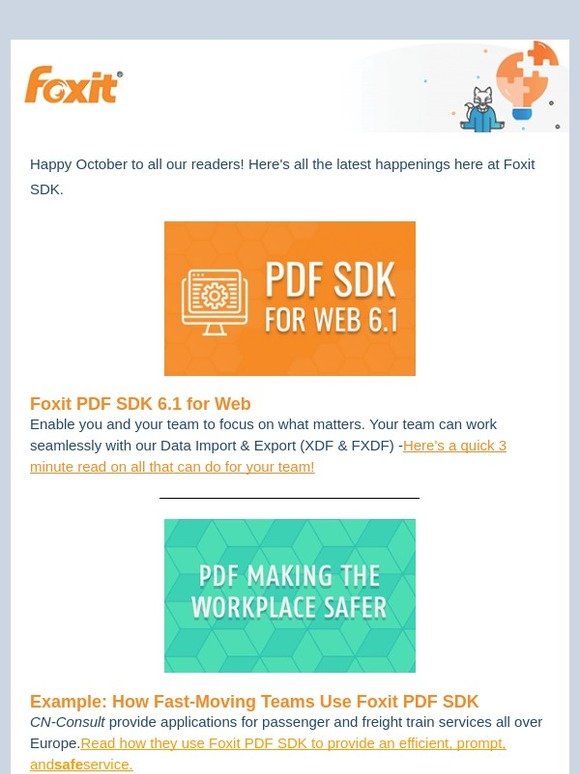 Foxit SDK News: Foxit PDF SDK 6.1 for Web & How PDF Makes The Workplace Safer..