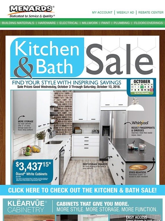 Menards Kitchen & Bath Sale Find Your Style Milled