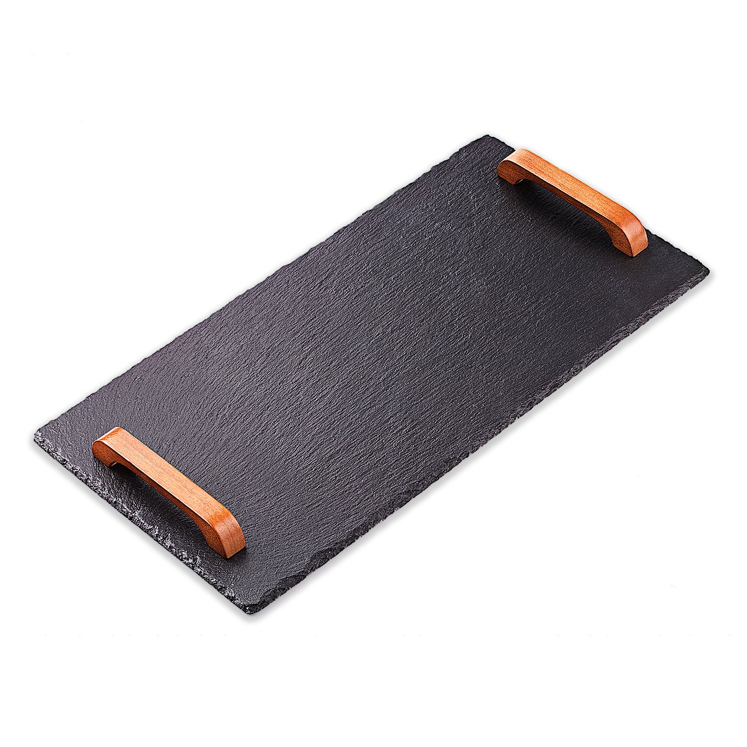 Image of Slate Serving Platter with Rustic Wood Handles