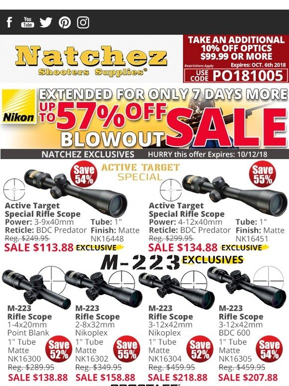 Natchez Shooters Supplies Up To 57 Off On Exclusive Nikons Milled
