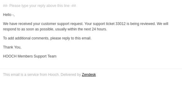 HOOCH Member Customer Support